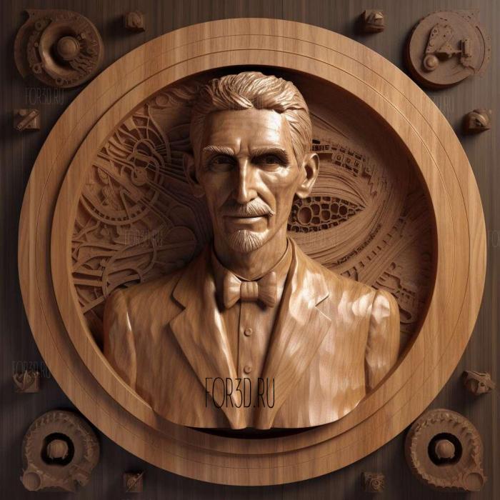 nikola tesla 1 stl model for CNC